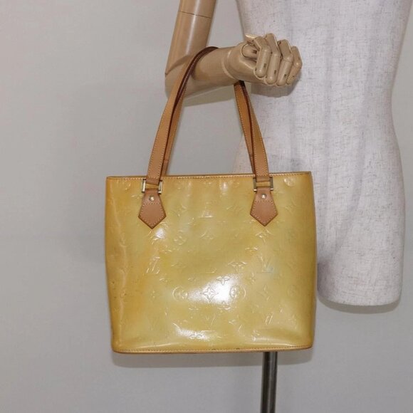 LOUIS VUITTON Monogram Vernis Houston Hand Bag Gris M91053 LV Auth 139004 - Picture 1 of 16